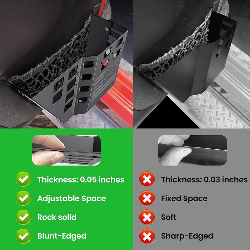 DIAMOOKY Upgraded Metal Front Door Pocket Storage Box for Jeep Wrangler JK JKU 2018 2017 2016 2015 2014 2013-2007 2/4 Door Accessories, Adjustable Door Organizer Molle Panels, Flag, 2PCS - Image 5